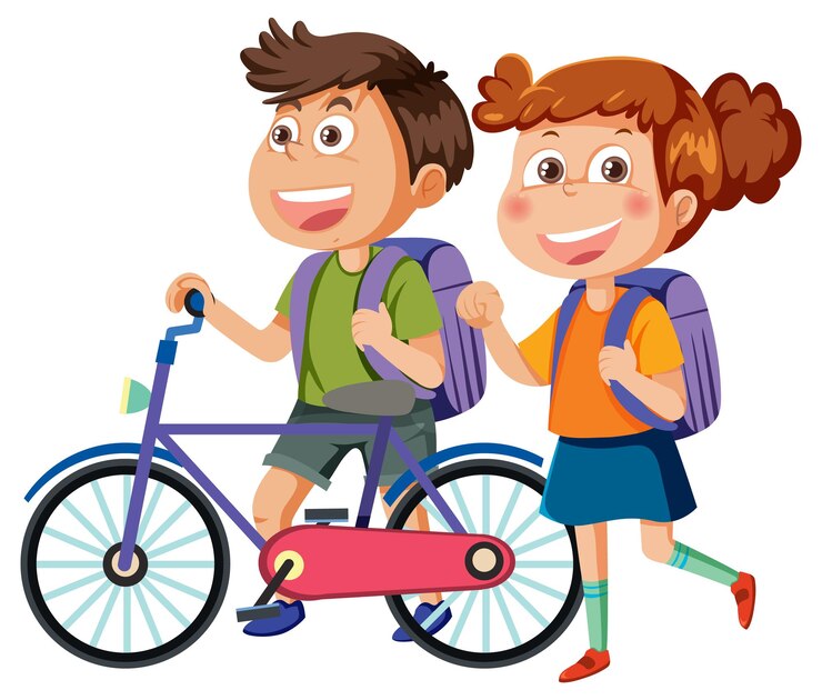 Personaje de dibujos animados de niños estudiante feliz