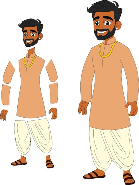 un personaje de dibujos animados del novio indio