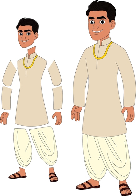 un personaje de dibujos animados del novio indio