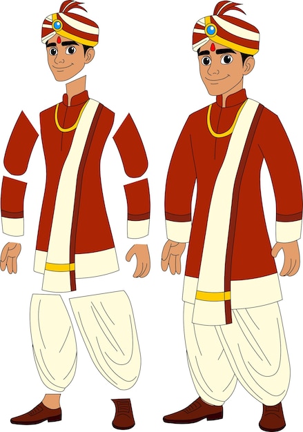 un personaje de dibujos animados del novio indio