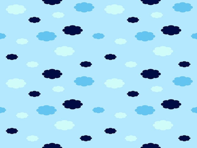personaje de dibujos animados en la nube de patrones sin fisuras sobre fondo azul