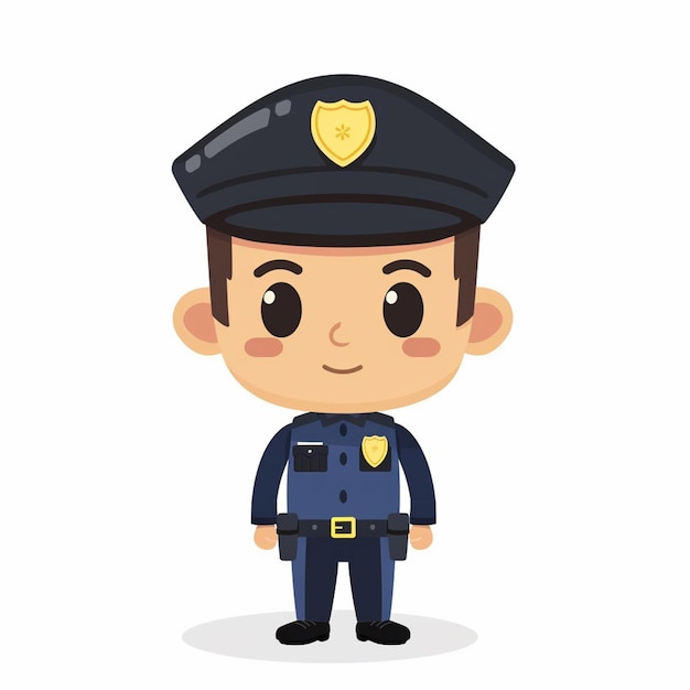 un personaje de dibujos animados con un oficial de policía en la cabeza