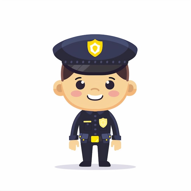 un personaje de dibujos animados con un oficial de policía en la cabeza