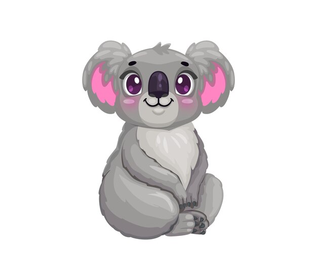 El personaje de dibujos animados del oso koala con ojos grandes