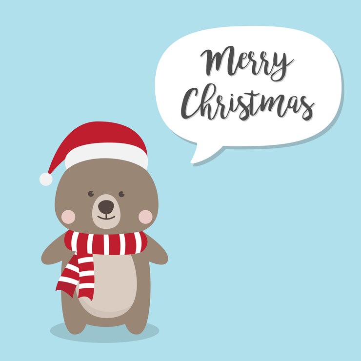 Personaje de dibujos animados oso de navidad