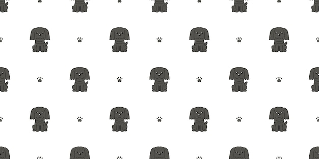 Personaje de dibujos animados perro negro de fondo transparente