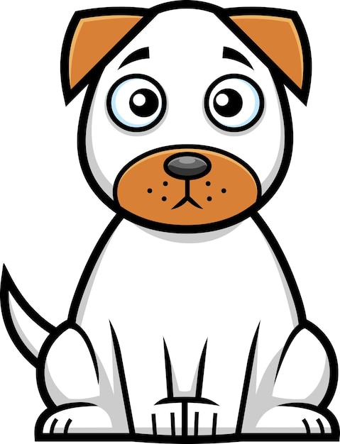 Personaje de dibujos animados de perro triste. Ilustración dibujada a mano vectorial aislada sobre fondo transparente
