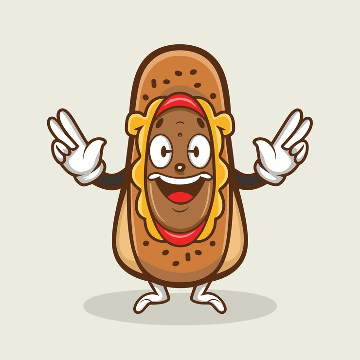 un personaje de dibujos animados con una pieza de comida en sus manos