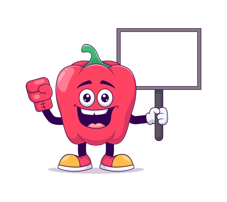 Vector personaje de dibujos animados de pimienta roja mascota