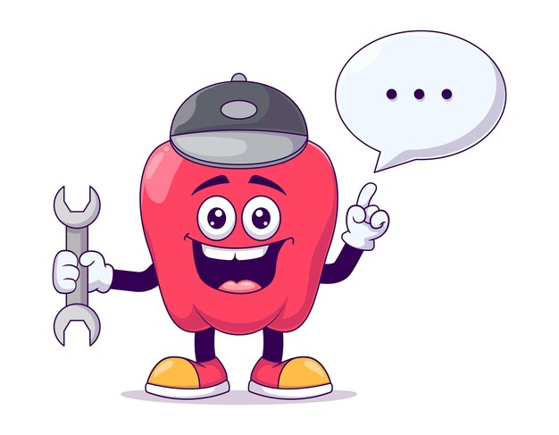 personaje de dibujos animados de pimienta roja mascota