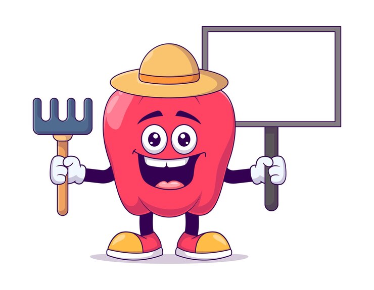 personaje de dibujos animados de pimienta roja mascota