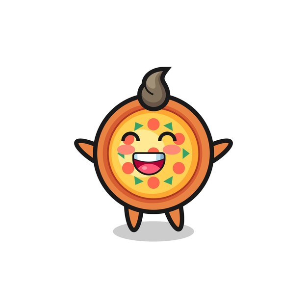 Personaje de dibujos animados de pizza bebé feliz