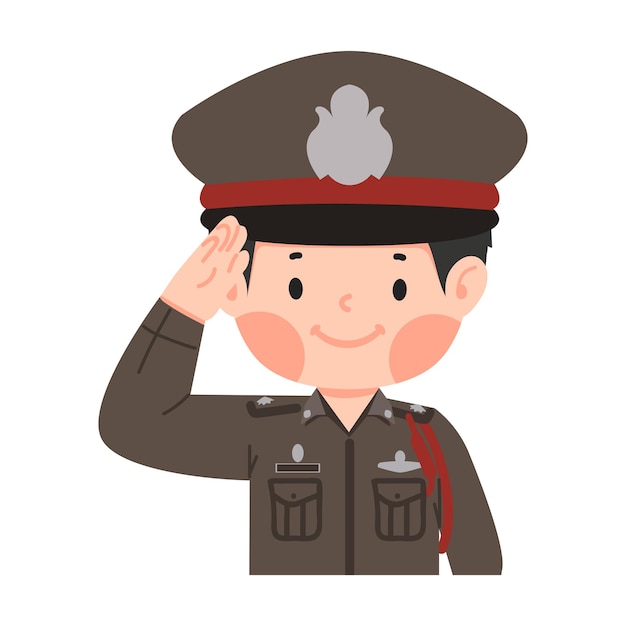 Personaje de dibujos animados de la policía tailandesa