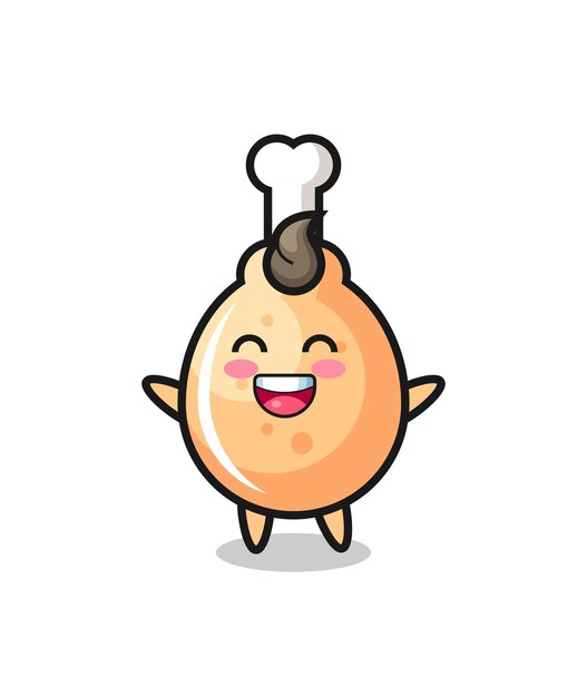 Personaje de dibujos animados de pollo frito de bebé feliz, diseño de estilo lindo para camiseta, pegatina, elemento de logotipo
