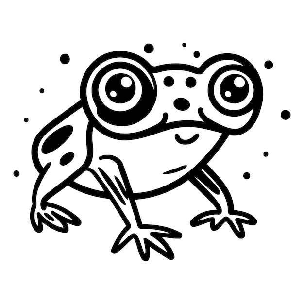 Personaje de dibujos animados de rana Ilustración vectorial aislada en un fondo blanco