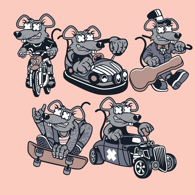 Personaje de dibujos animados de rata