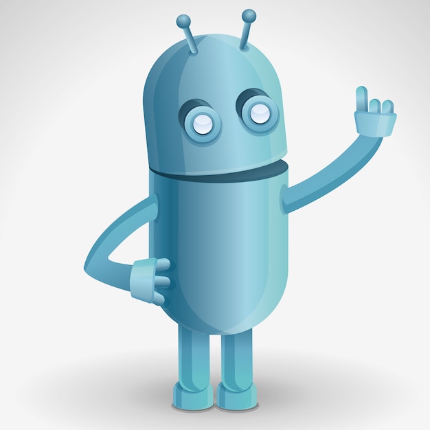 personaje de dibujos animados de robot divertido