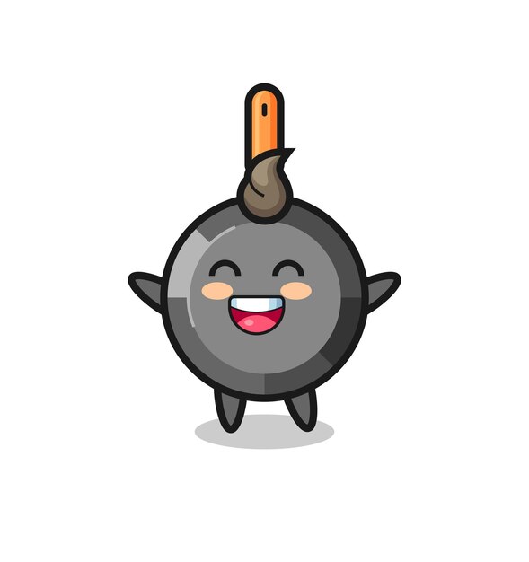 Personaje de dibujos animados de sartén de bebé feliz, diseño de estilo lindo para camiseta, pegatina, elemento de logotipo