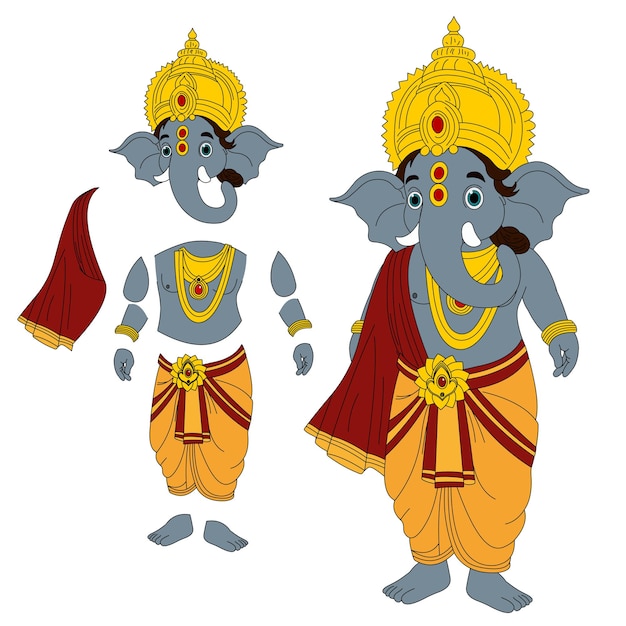 Personaje de dibujos animados de un señor Ganesh