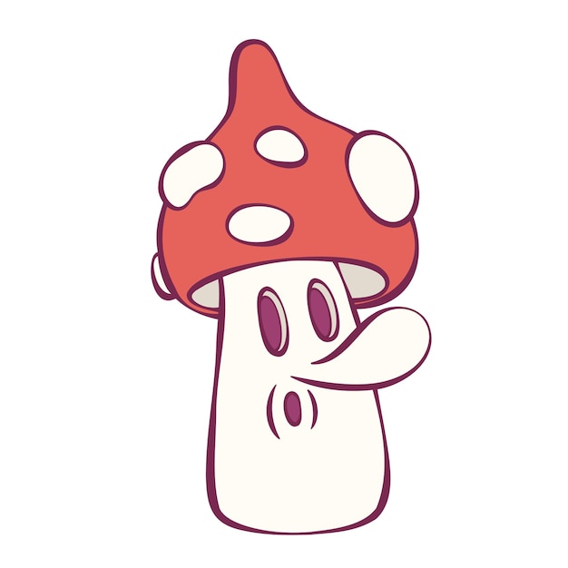 Un personaje de dibujos animados de setas retro