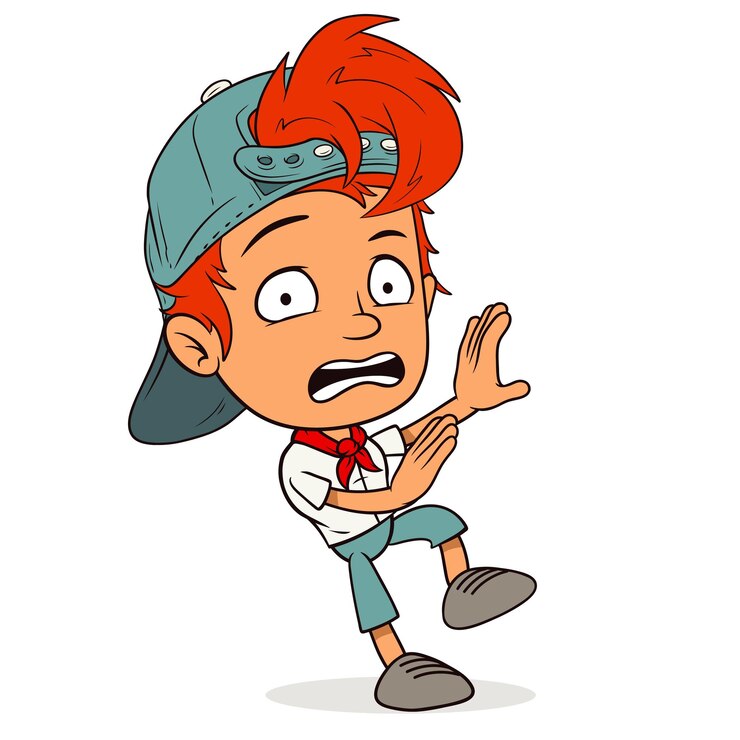 Vector un personaje de dibujos animados con un sombrero que dice "él está agitando"
