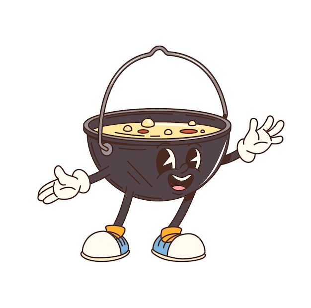 Un personaje de dibujos animados, un turista, un jugador de bolos, un campamento retro.