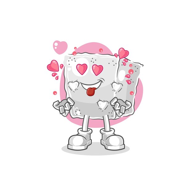 Personaje de dibujos animados de vector de amor de cubo de azúcar
