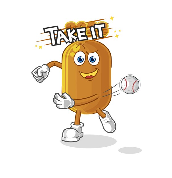 personaje de dibujos animados de vector de béisbol de año nuevo 2023