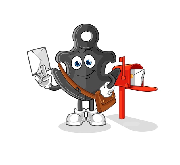 Personaje de dibujos animados de vector de cartero de ancla