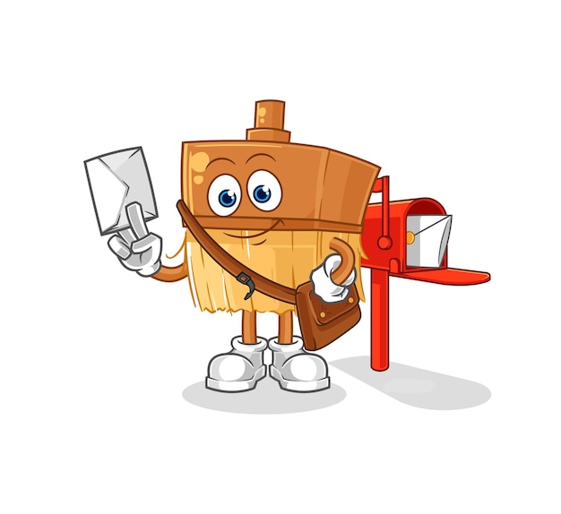 Personaje de dibujos animados de vector de cartero de pincel