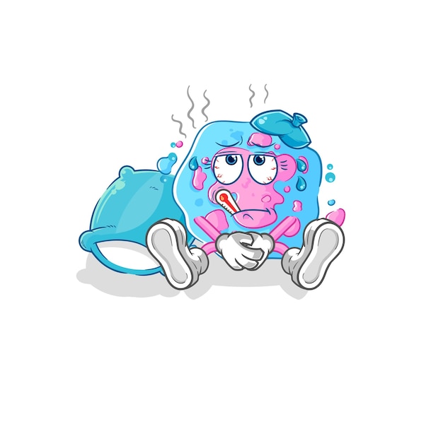 Personaje de dibujos animados vector celular enfermo