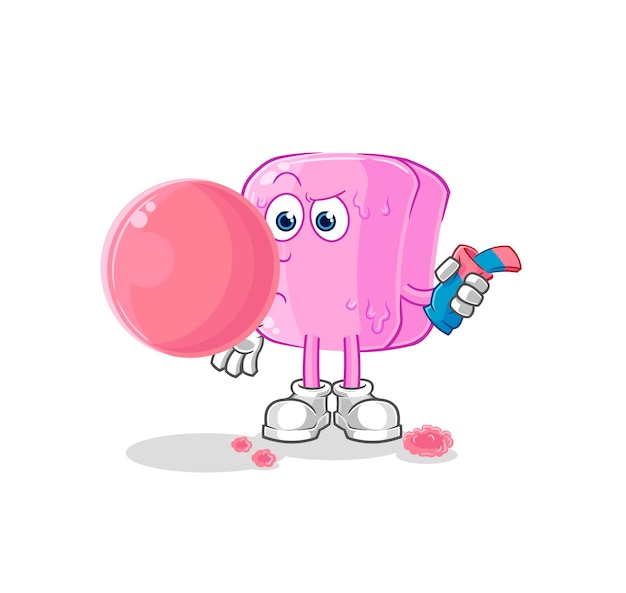 Personaje de dibujos animados de vector de chicle de uñas