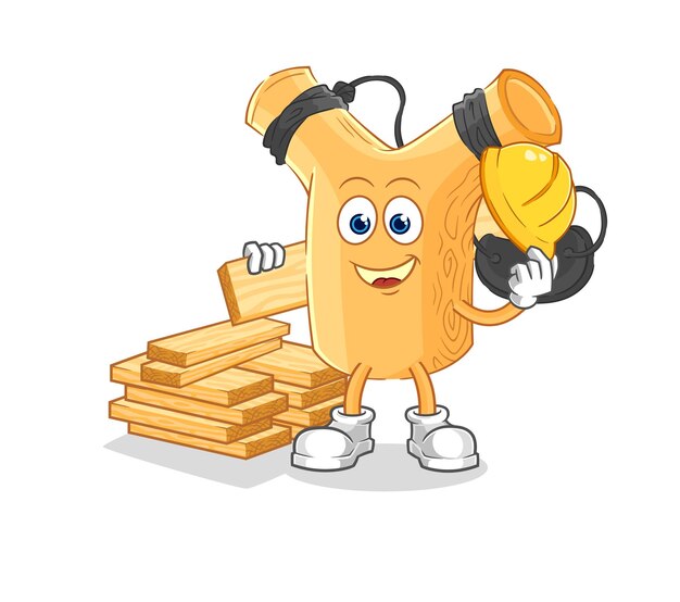 Personaje de dibujos animados de vector de constructor de tirachinas