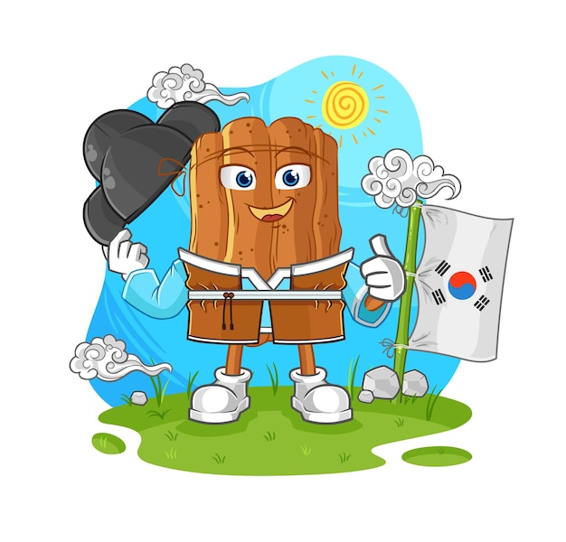 Personaje de dibujos animados de vector de cultura coreana canela