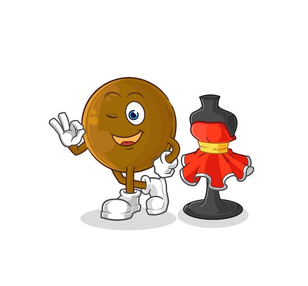 Personaje de dibujos animados de vector de diseñador de moda de piedra de aguacate