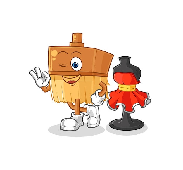 Personaje de dibujos animados de vector de diseñador de moda de pincel