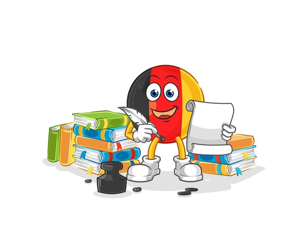 Personaje de dibujos animados de vector de escritor de Bélgica