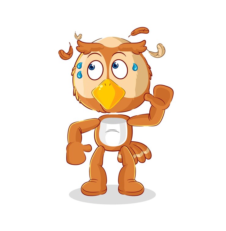 Vector personaje de dibujos animados de vector de espionaje de búho