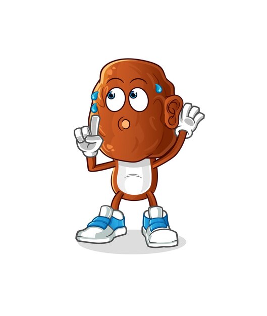 Personaje de dibujos animados de vector de espionaje de dibujos animados de cabeza de fruta de fecha