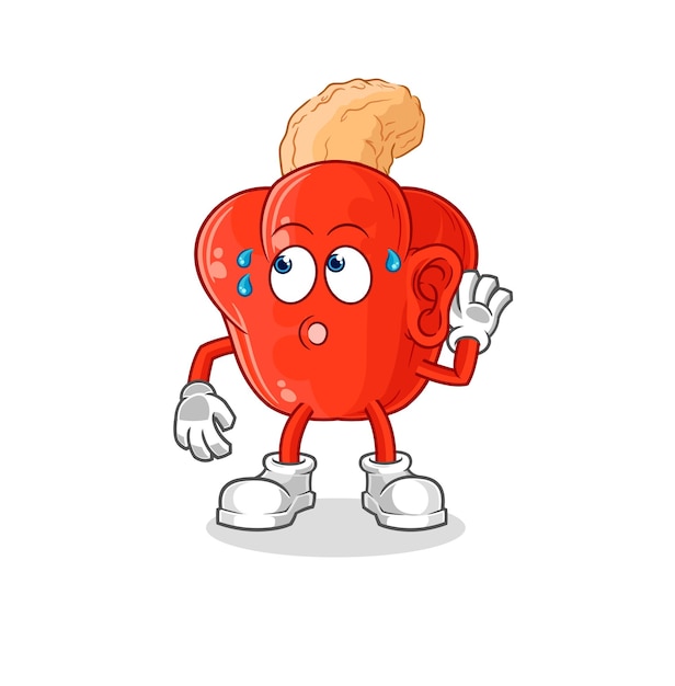 Personaje de dibujos animados de vector de espionaje de fruta de anacardo