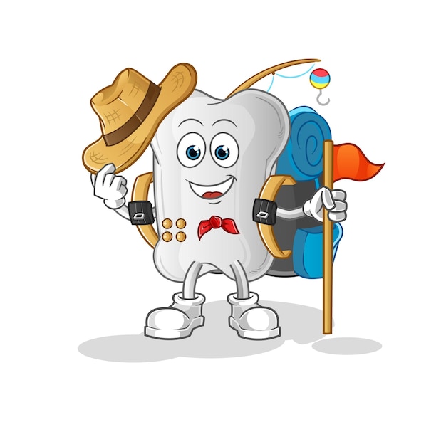 Personaje de dibujos animados de vector de explorador de hueso de perroxA