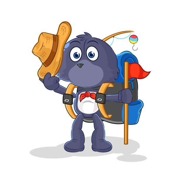 Personaje de dibujos animados de vector de explorador de sello