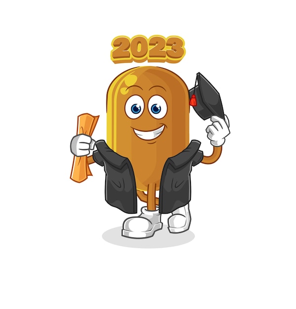 personaje de dibujos animados de vector de graduación de año nuevo 2023