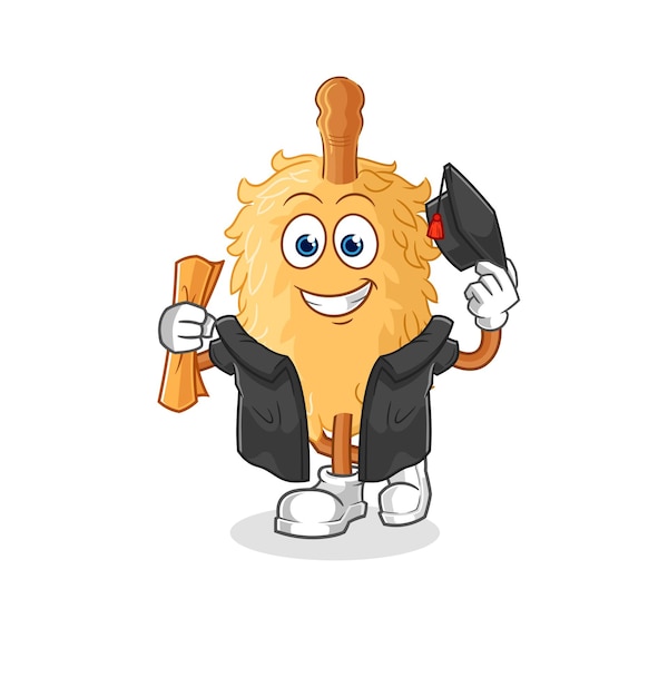 Personaje de dibujos animados de vector de graduación de plumero