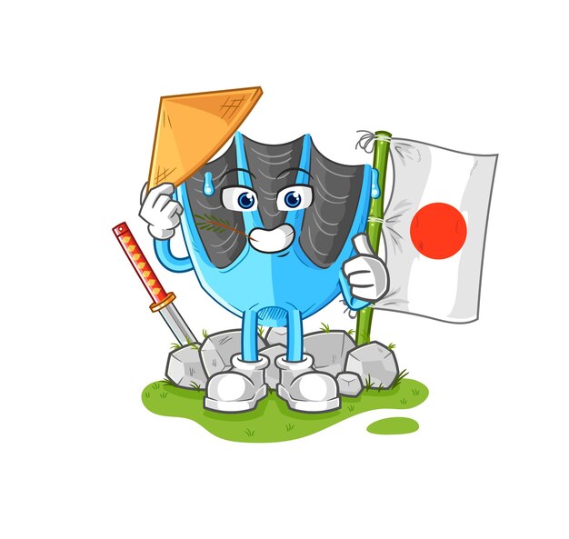 Personaje de dibujos animados de vector japonés de aleta de natación