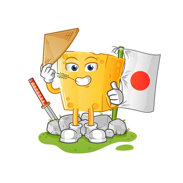 Personaje de dibujos animados de vector japonés de queso