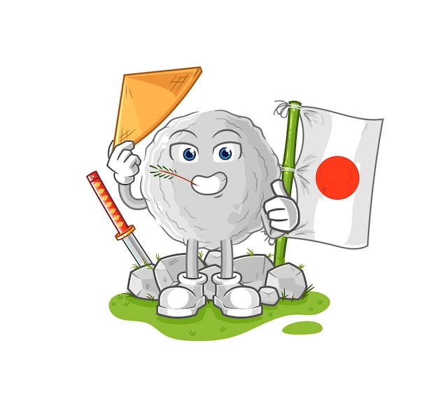 Personaje de dibujos animados de vector japonés rock