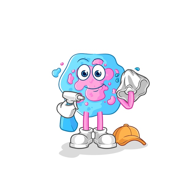 Personaje de dibujos animados de vector de limpiador de celdas
