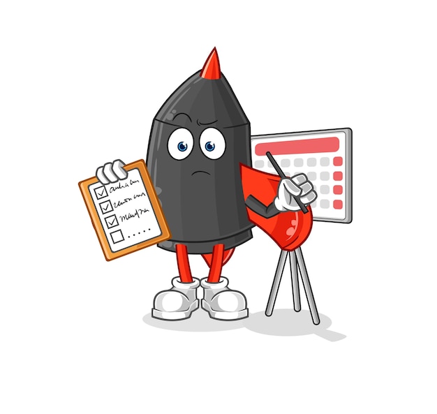 Personaje de dibujos animados de vector de lista de horario de dardos