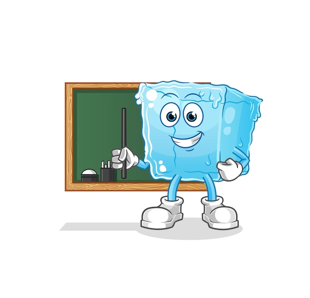 Personaje de dibujos animados de vector de maestro de cubo de hieloxA